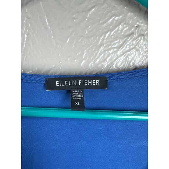 Eileen Fisher Blue Cowl Neck Top 3/4 Dolman Sleeve Top Shirt Womens‎ Size XL - Picture 2 of 4